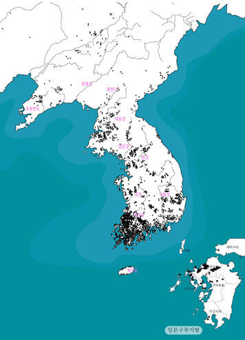 고인돌 분포도